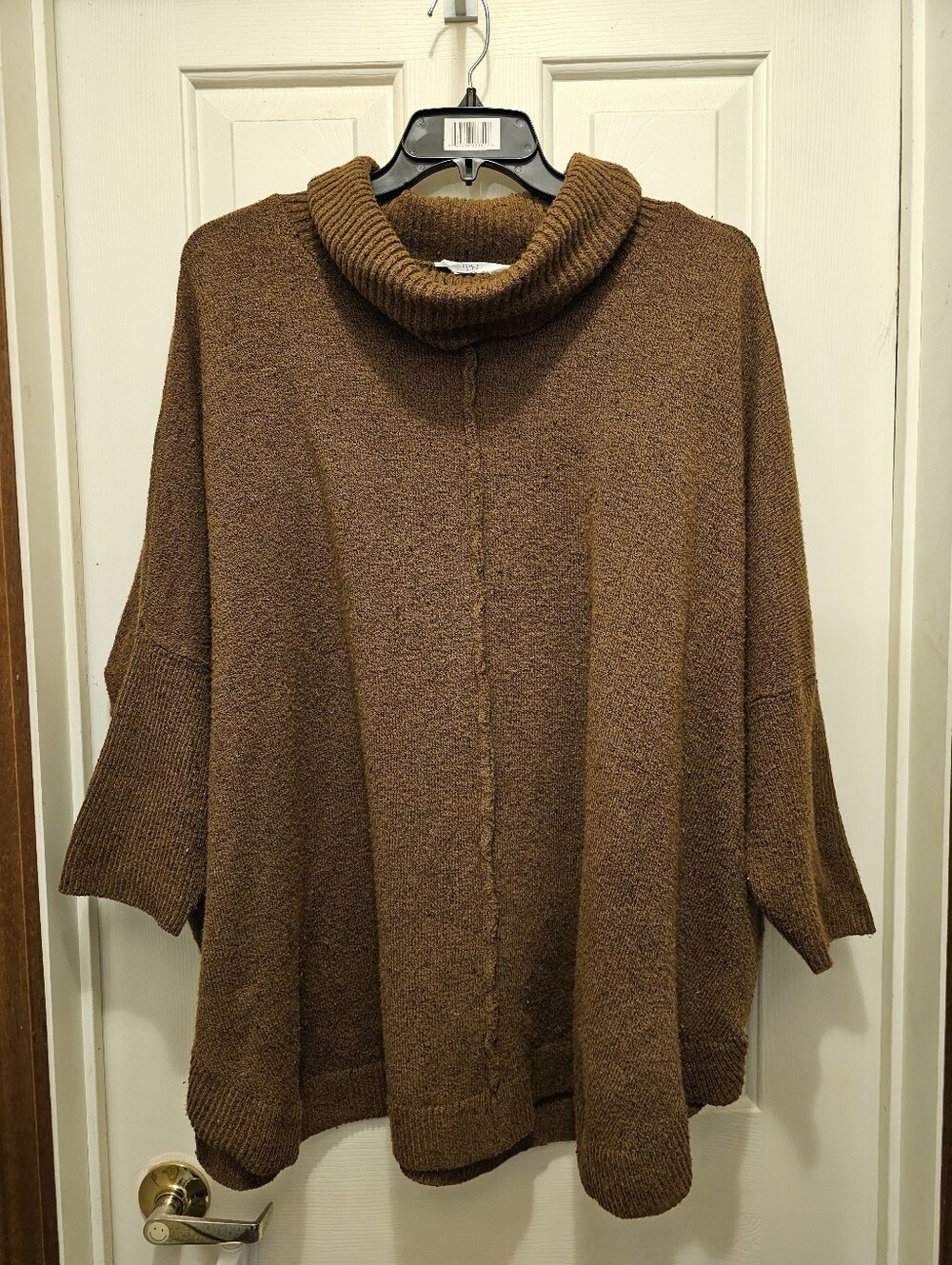 Time and Tru Women's Brown Poncho Sweater - XXL